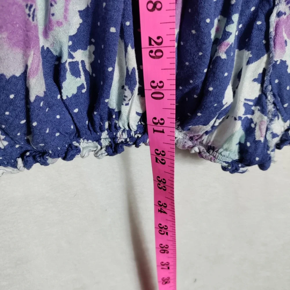 Intimately Free People Floral Polka Dot Tiered Romper Blue Purple Womens Medium